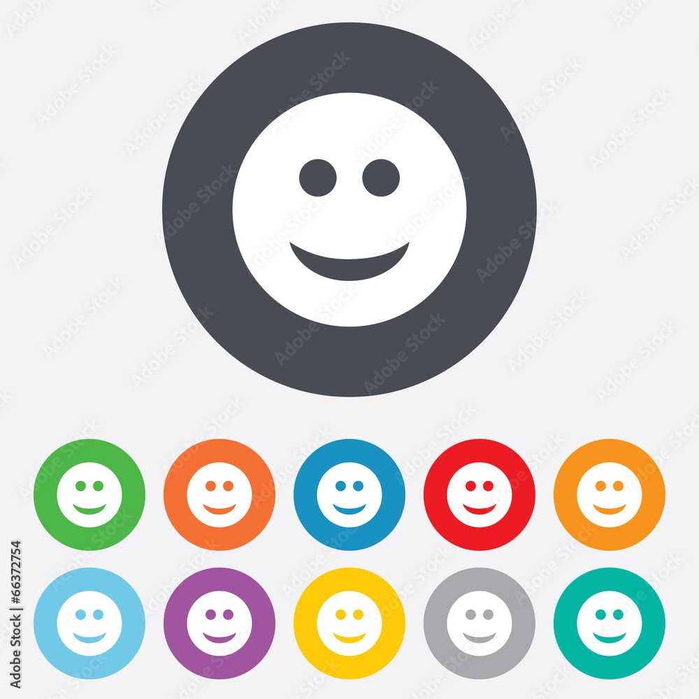 Fototapeta premium Smile face sign icon. Smiley symbol.