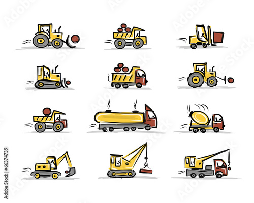 Set of construction equipment for your design