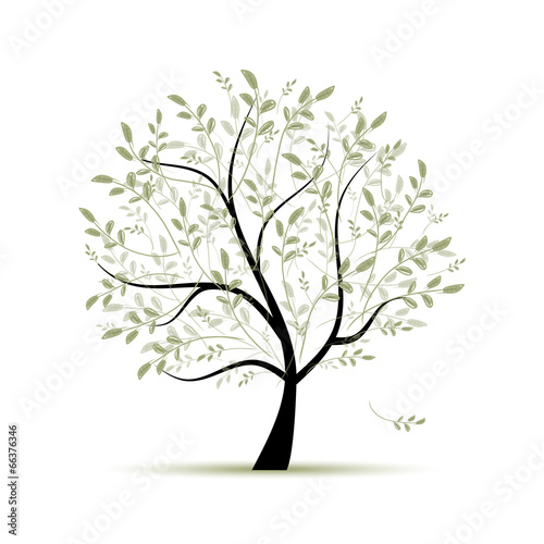 Spring tree green for your design