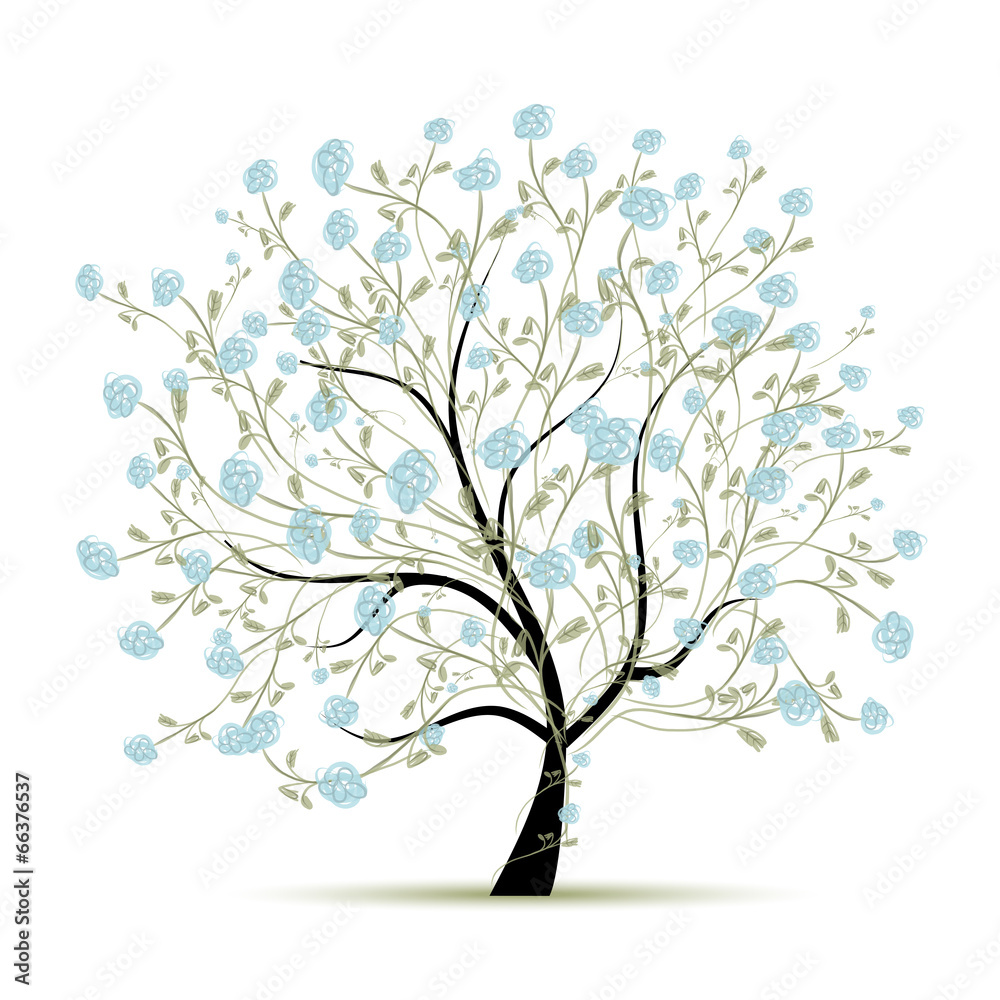 Spring tree with flowers for your design Spring tree with flowers for your design