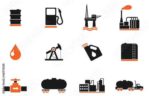 Oil and petrol industry objects icons