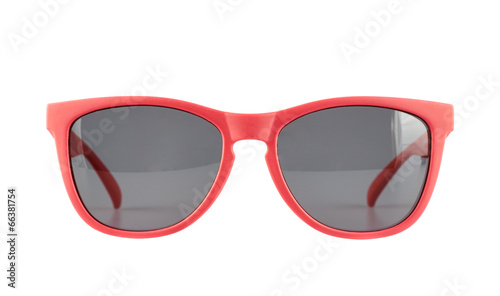 Red sun glasses isolated