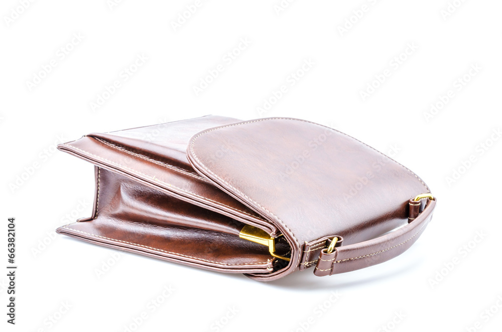 Woman leather bag isolated white background Woman leather bag isolated white background