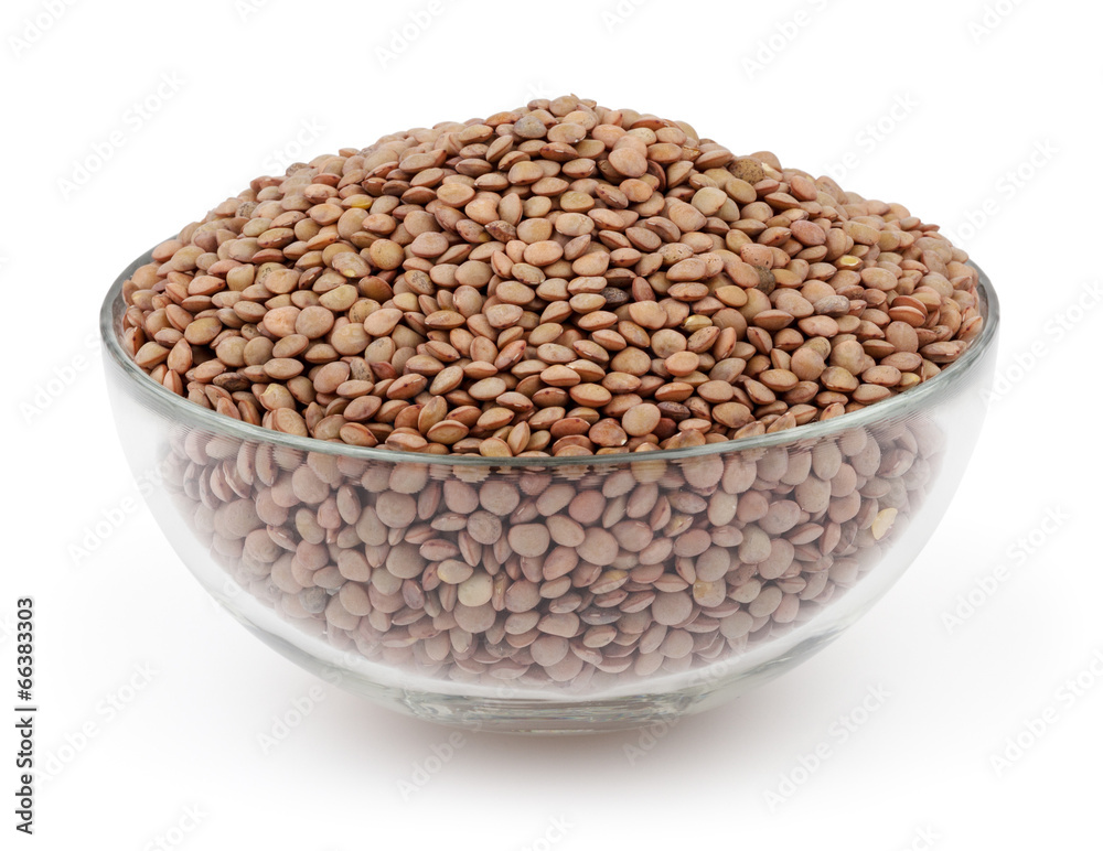 Green lentils isolated on white background with clipping path Green lentils isolated on white background with clipping path