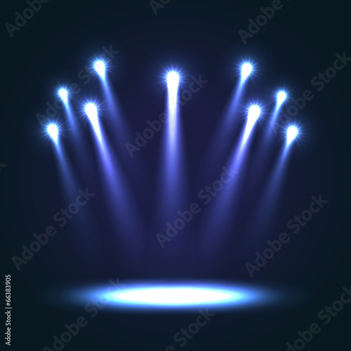 Vector Background With Group Bright Spotlights