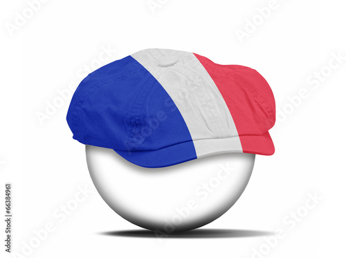 fashion hat on white with the flag of French photo