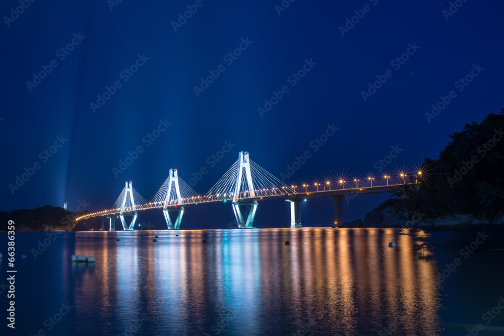 Geoje toll bridge from shore