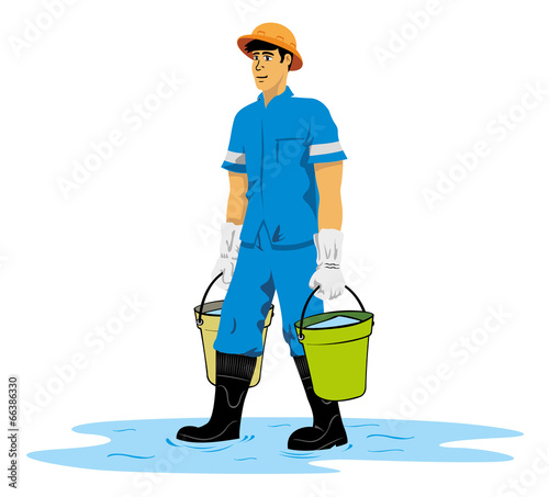 Employee Loading water.