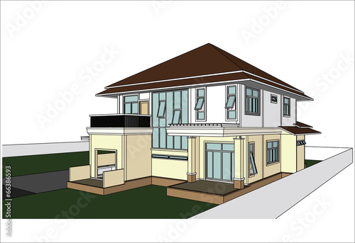 sketch design of house,vector