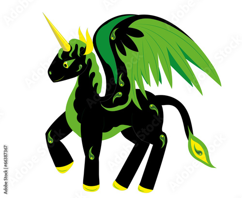 Horse Pegasus with a horn