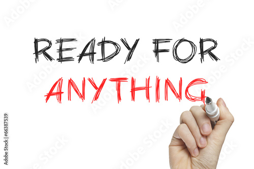 Obraz na plátně Hand writing ready for anything