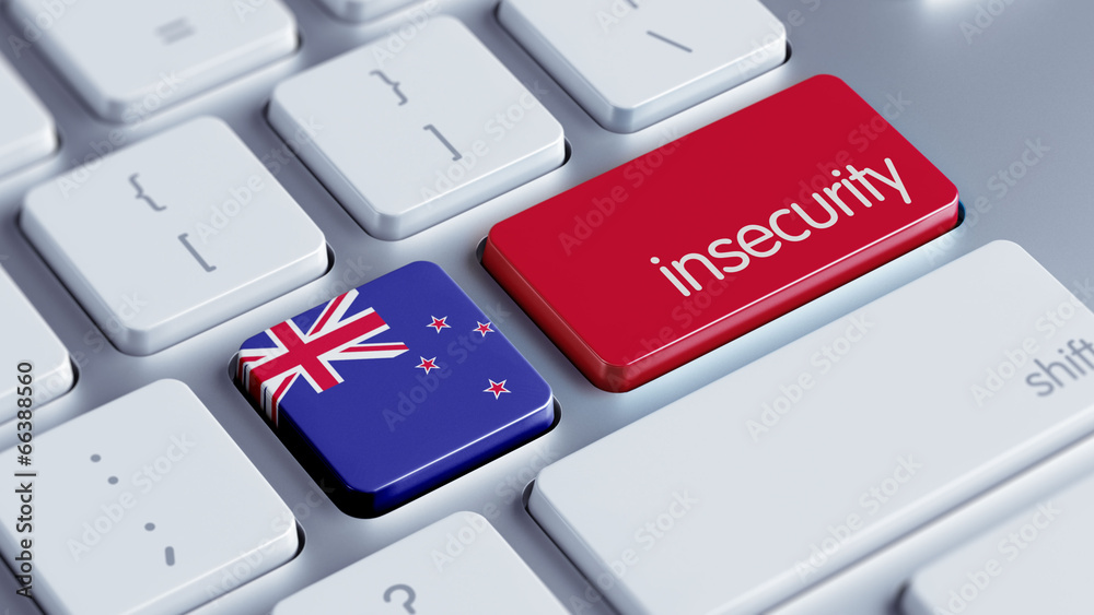 Fototapeta premium New Zealand Insecurity Concept.