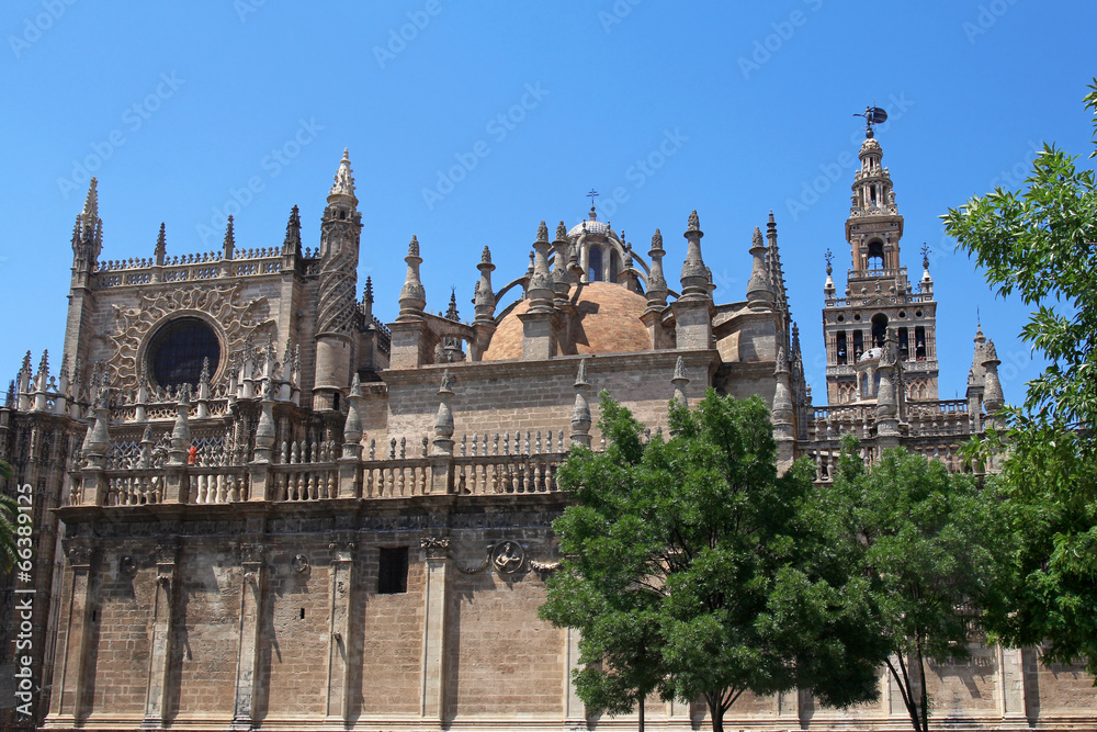 Cathedral of Saint Mary of the See and Giralda in Seville, Spain