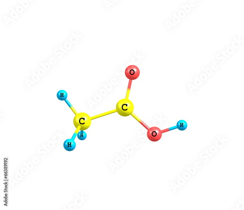 Acetic acid molecule isolated on white