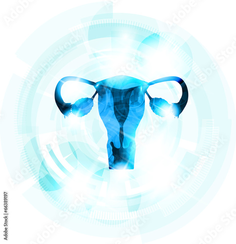 Abstract blue color female uterus