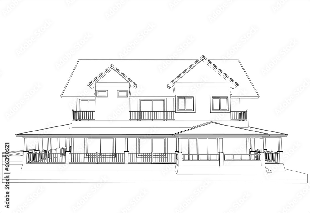 sketch design of house,vector