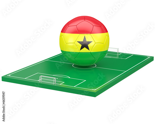 Ballon Ghana sur terrain de football