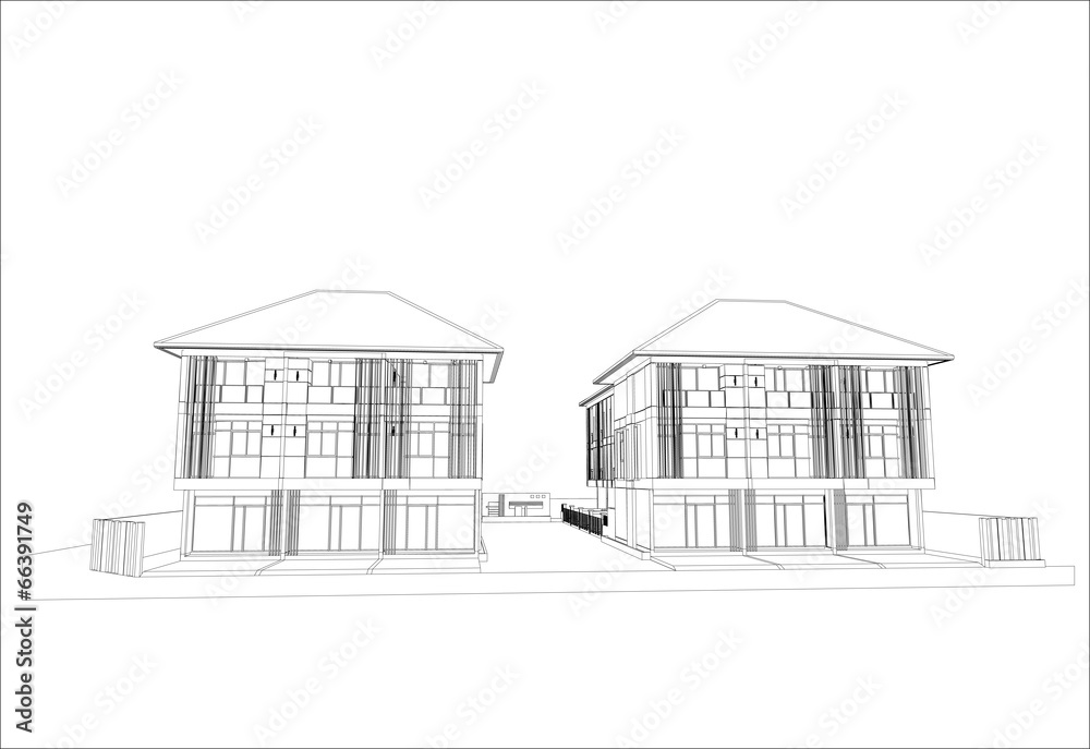 sketch design of house,vector