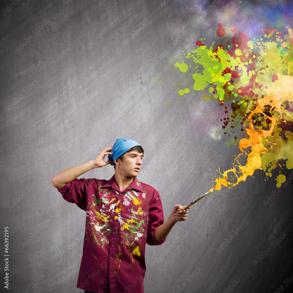 Fototapeta premium Man painter