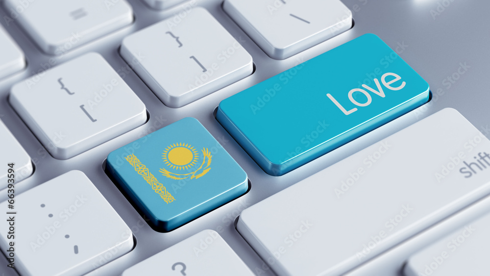 Fototapeta premium Kazakhstan Love Concept