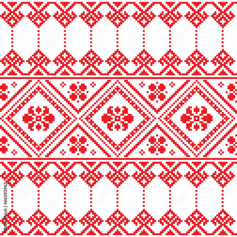 Ukrainian folk art floral embroidery pattern or print