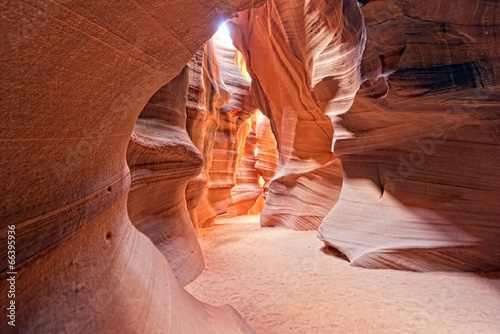 Antelope Canyon view with light rays