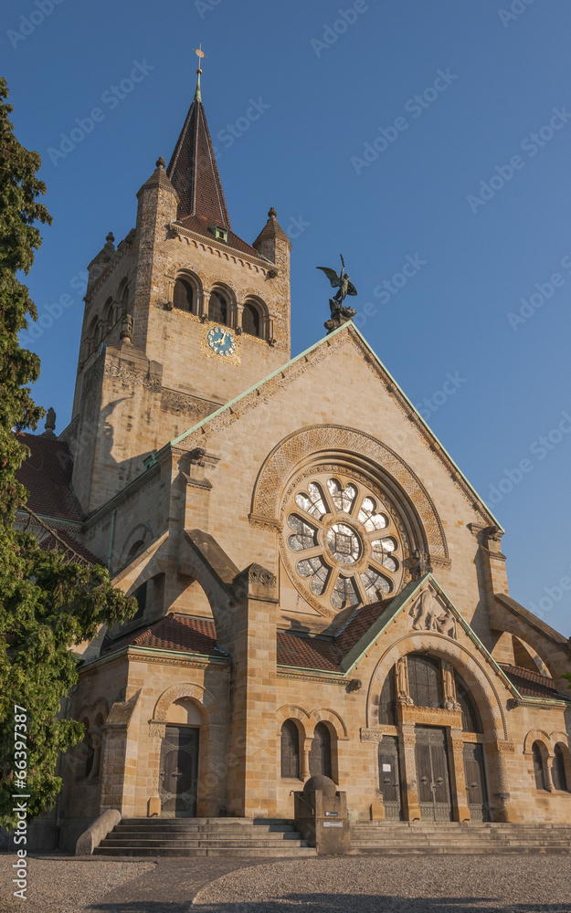 Basel, Altstadt, Pauluskirche, historisch, Sommertag, Schweiz