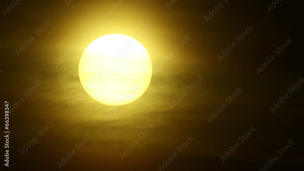 Sunrise of yellow mystical sun with clouds. time lapse clip Sunrise of yellow mystical sun with clouds. time lapse clip