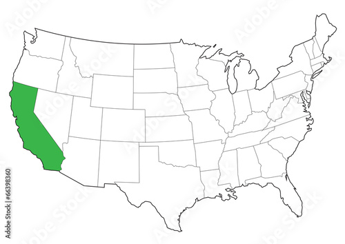 vector usa borders of california