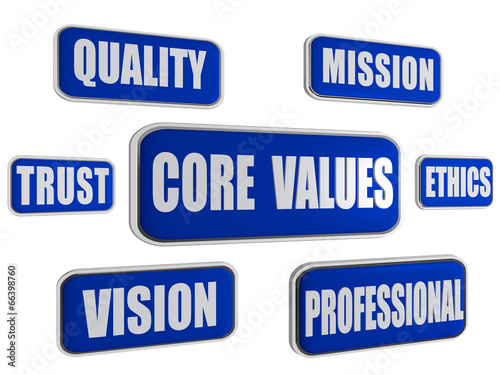 core values - blue business concept banners