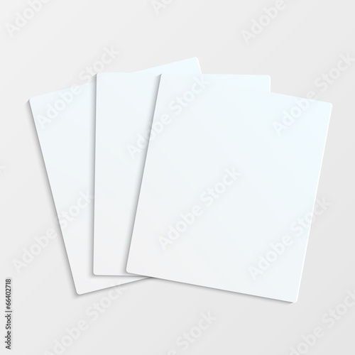 Sheets of white paper with place for your text