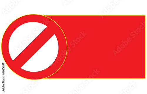 Blank Stop Forbidden Sign Symbol Zone Vector