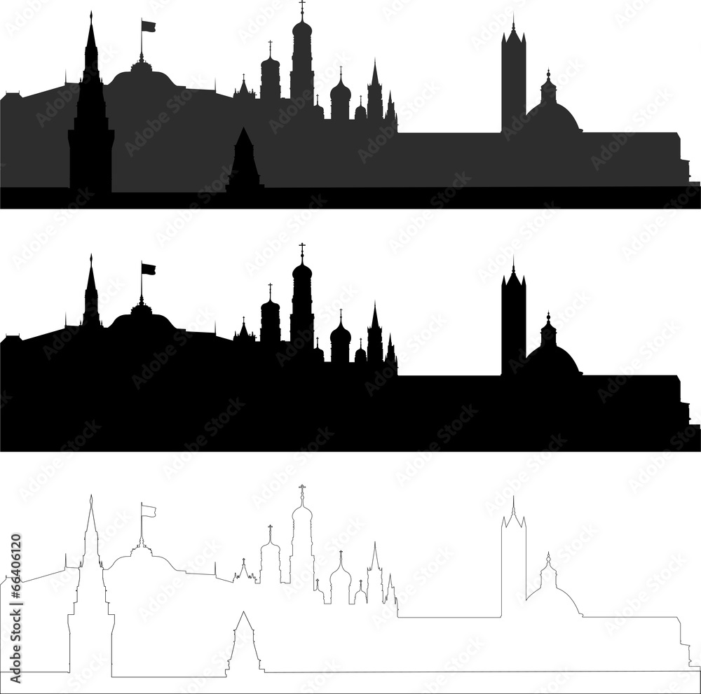 city silhouette in black, gray and with interpretation part 5