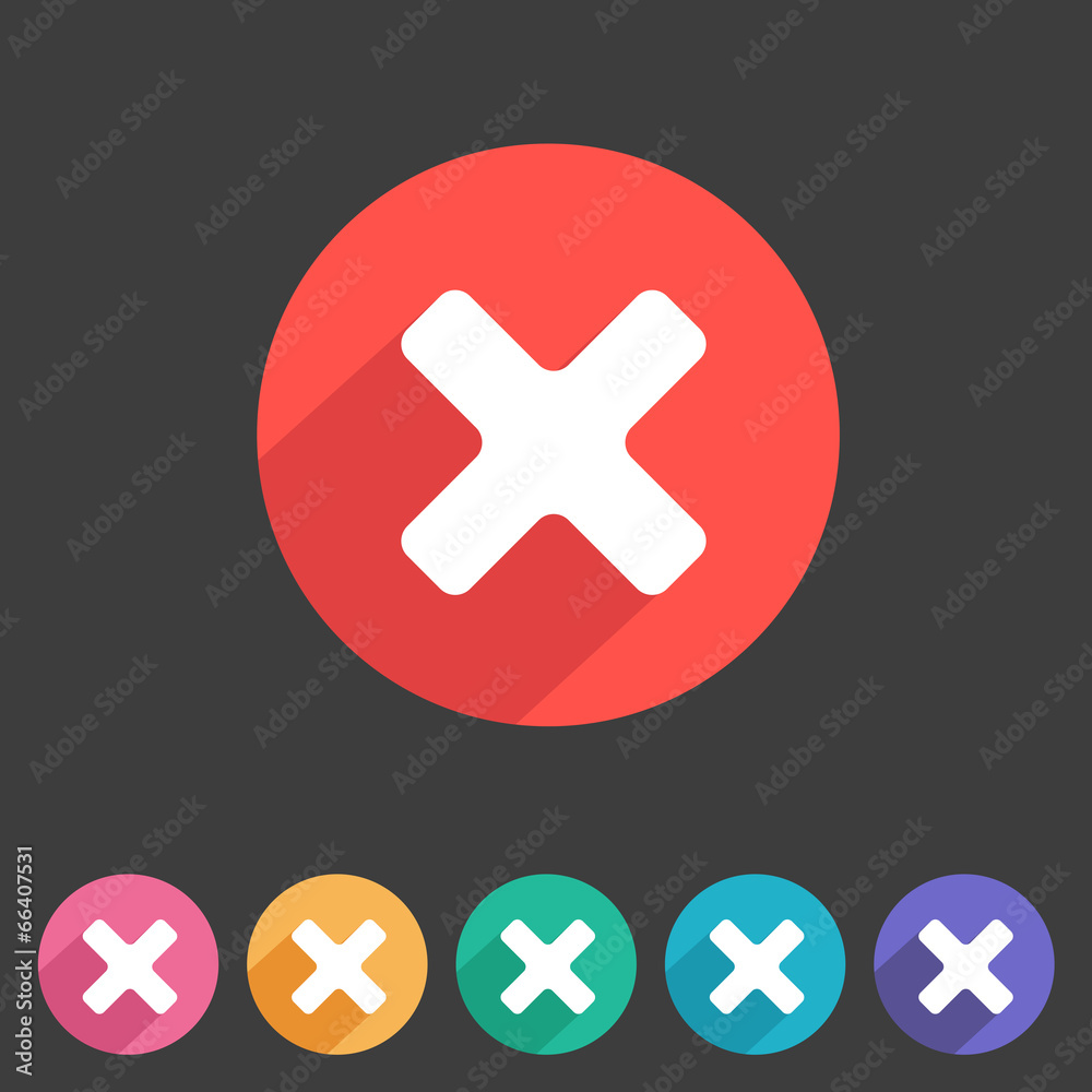 Fototapeta premium Flat game graphics icon cancel