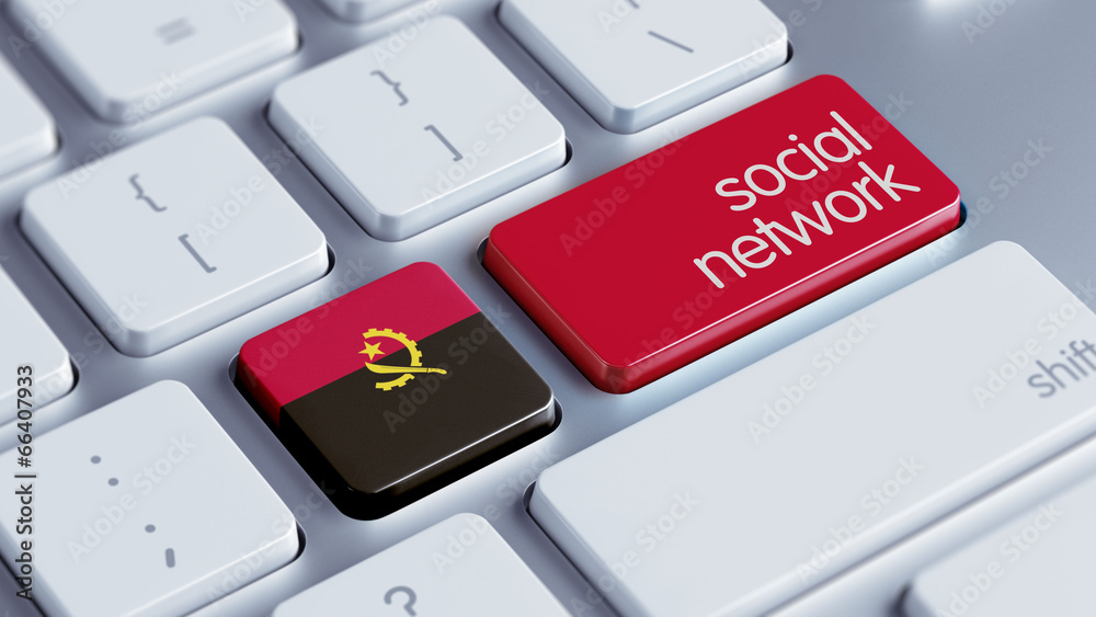 Fototapeta premium Angola Social Network Concept.