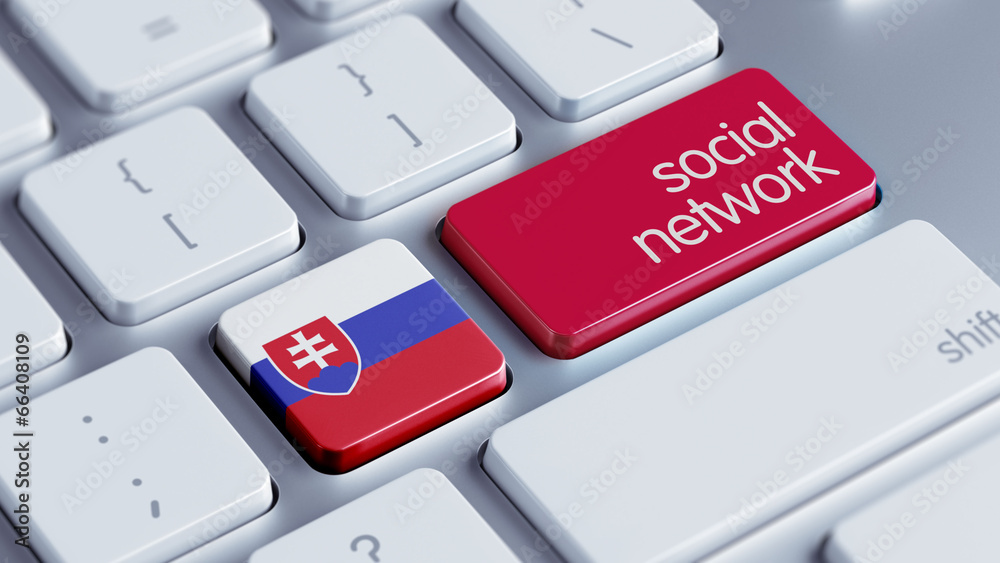 Fototapeta premium Slovakia Social Network Concept.