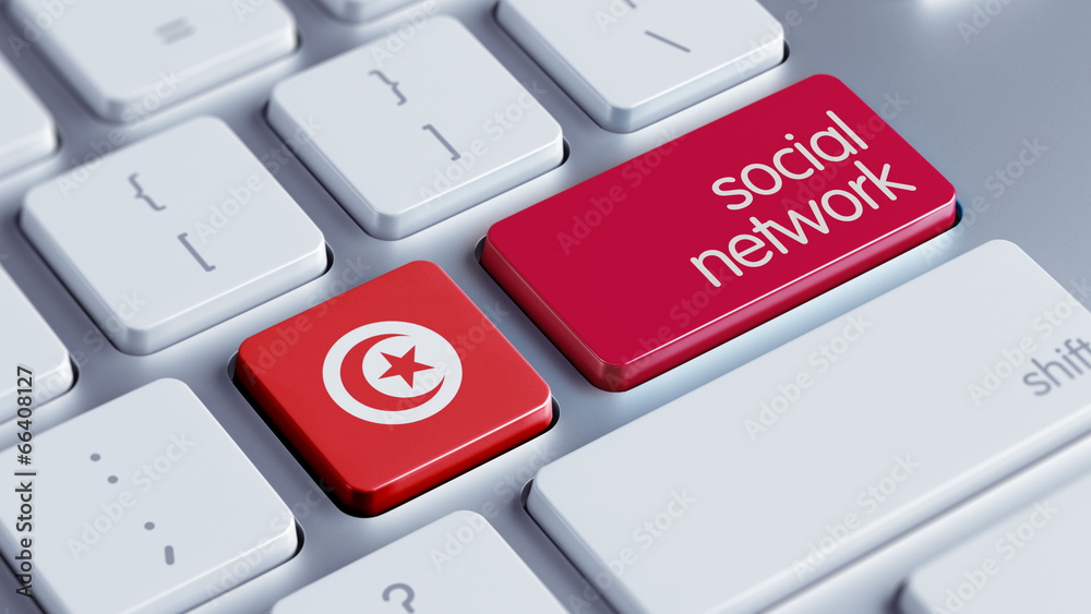 Fototapeta premium Tunisia Social Network Concept.