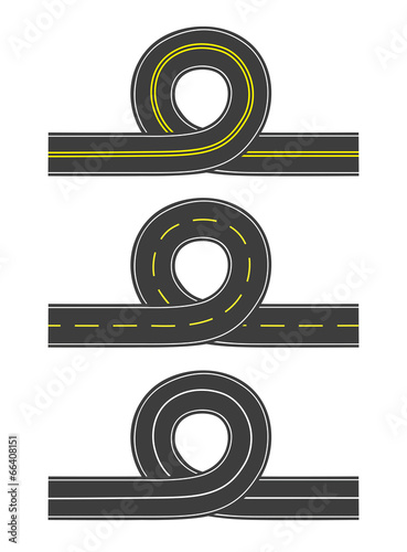 Set of vector roads with loop