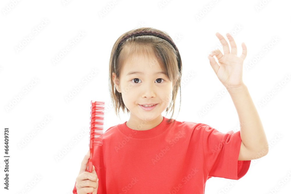 髪型に満足する女の子 髪型に満足する女の子