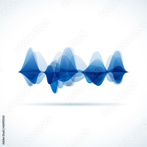 Vector audio & sound waves background