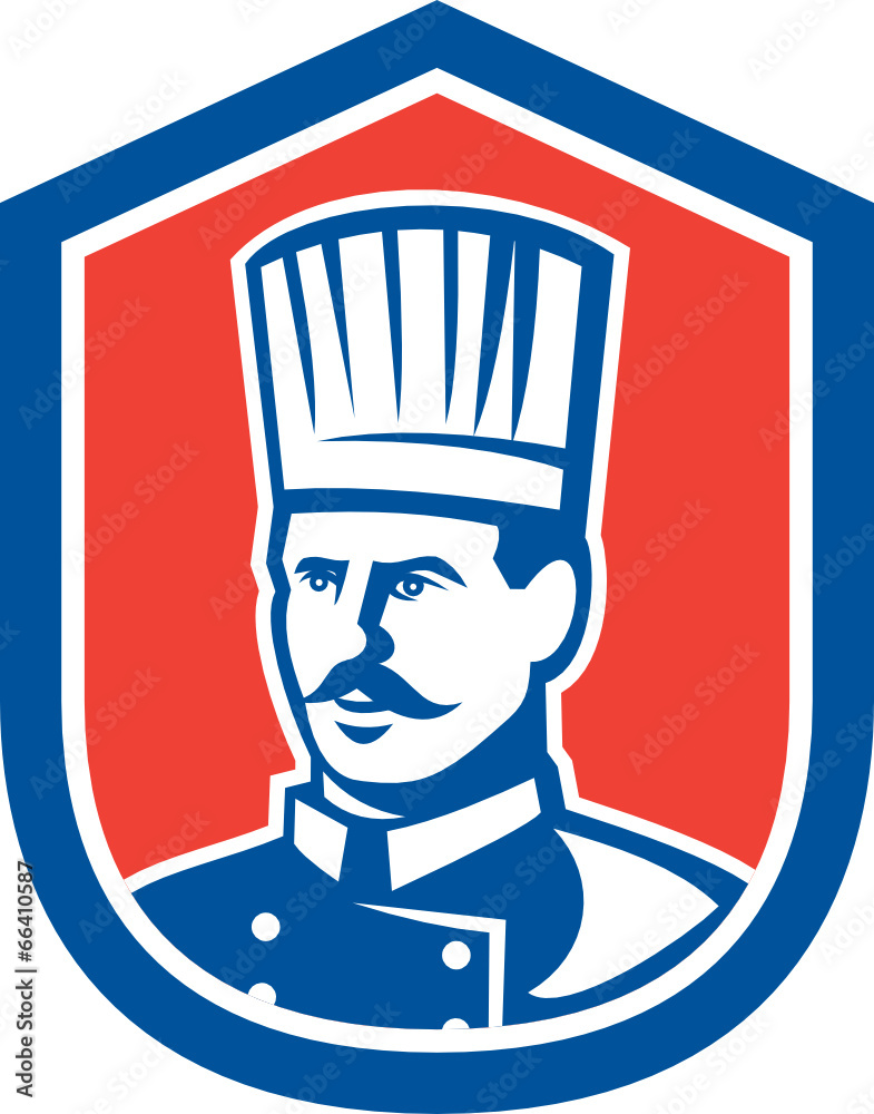 Chef Cook Baker Shield Retro Chef Cook Baker Shield Retro
