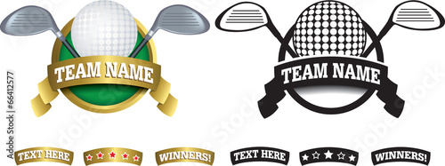 Badge, symbol or icon on white for golf