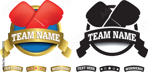 Badge, symbol or icon on white for boxing