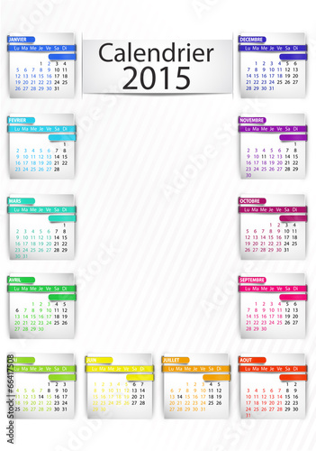 calendrier 2015  vertical  ruban 3d
