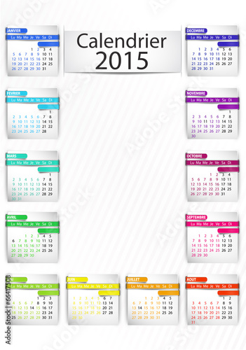 calendrier 2015 (vertical) ruban 3d