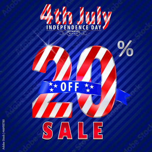 4th july Independence Day sale,20% off sale - vector eps10