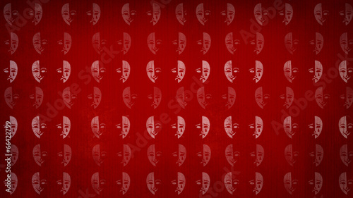 Theatrical mask on a red background. texture