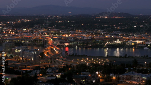 Wallpaper Mural Marquam Bridge Time Lapse Evening Torontodigital.ca