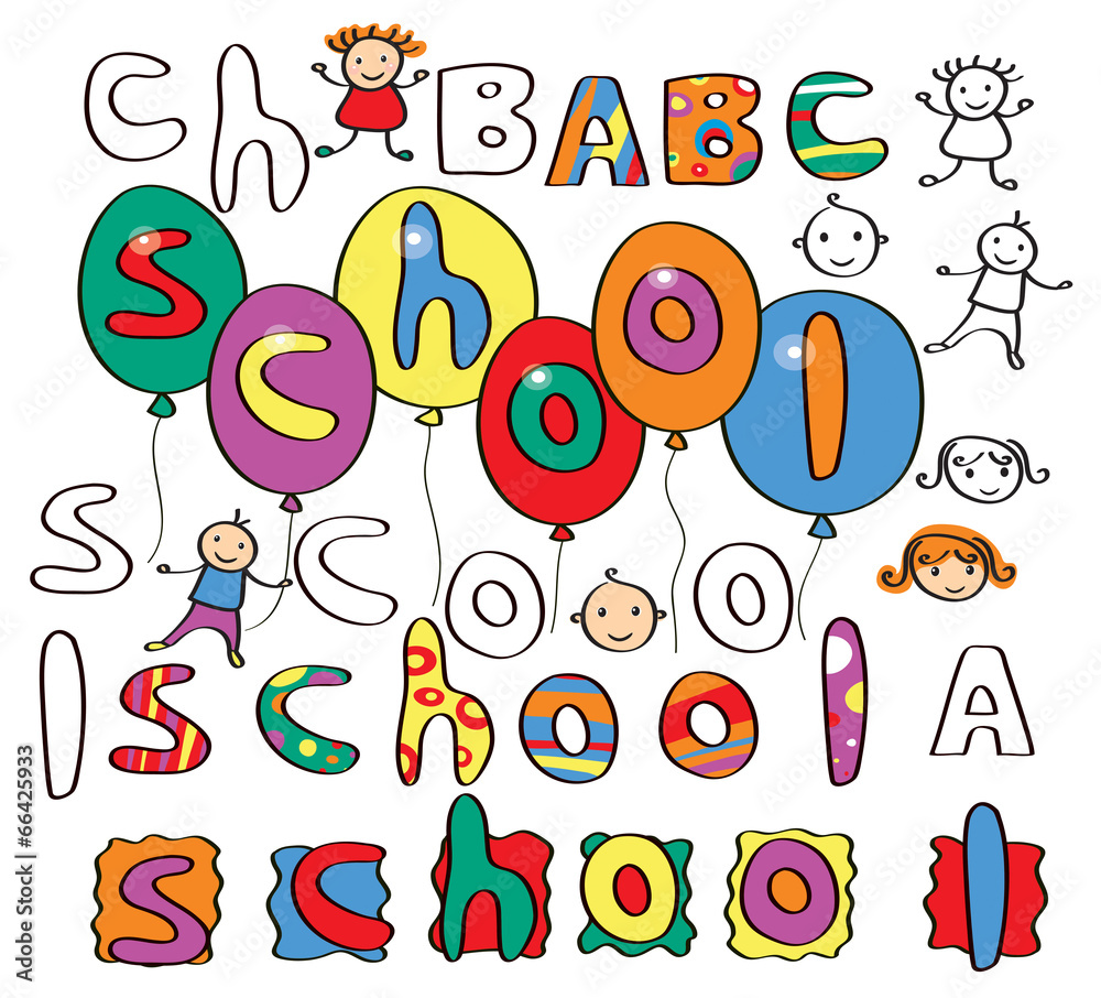 Vector school design elements. Vector school design elements.