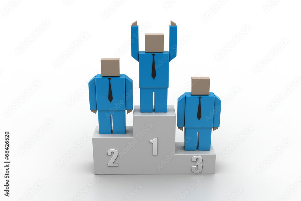 3d person in a podium winning first place 3d person in a podium winning first place